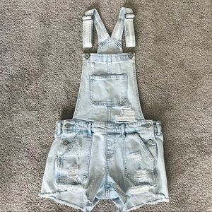 vintage low-rise short overalls